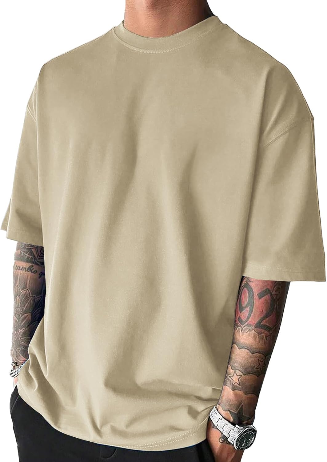 Men's Fashion Oversized Tshirts Workout Short Sleeve T-Shirt Dry Fit Lightweight Crewneck Tee Tops