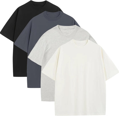 Mens Oversized T-Shirts Fashion Loose Fit Crewneck Tshirt Streetwear Heavyweight Short Sleeve Tee Shirt Gym Workout Tops