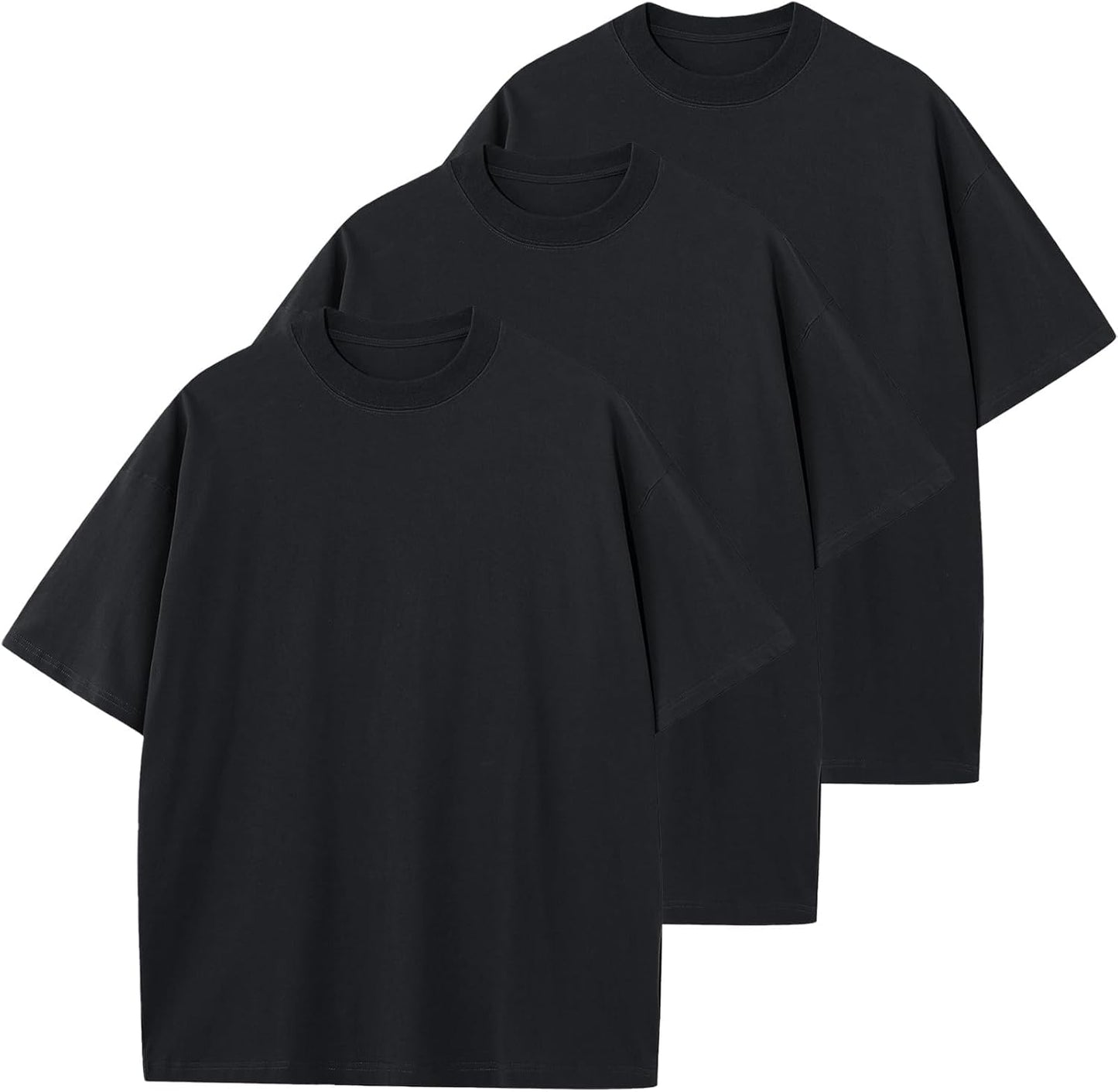 Mens Oversized T-Shirts Fashion Loose Fit Crewneck Tshirt Streetwear Heavyweight Short Sleeve Tee Shirt Gym Workout Tops
