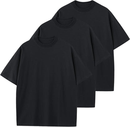 Mens Oversized T-Shirts Fashion Loose Fit Crewneck Tshirt Streetwear Heavyweight Short Sleeve Tee Shirt Gym Workout Tops