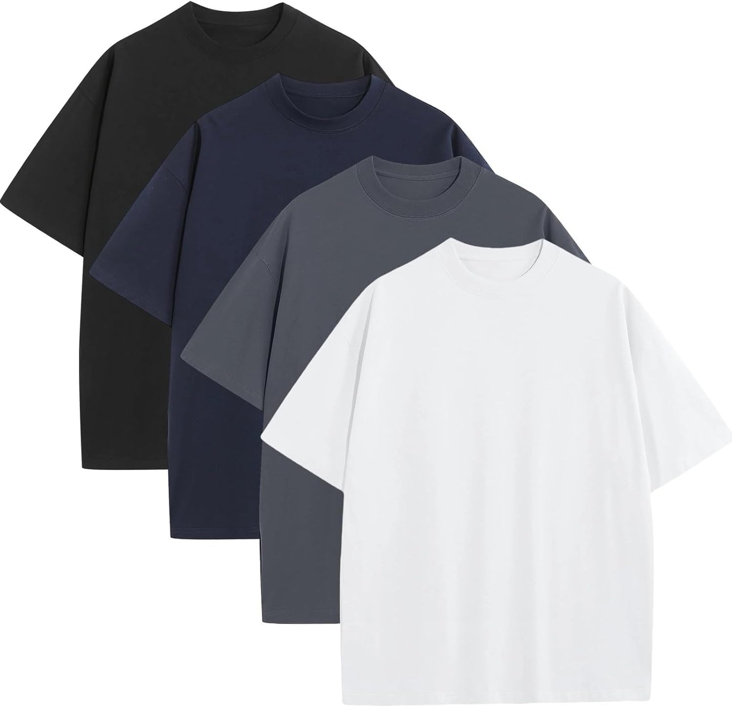 Mens Oversized T-Shirts Fashion Loose Fit Crewneck Tshirt Streetwear Heavyweight Short Sleeve Tee Shirt Gym Workout Tops