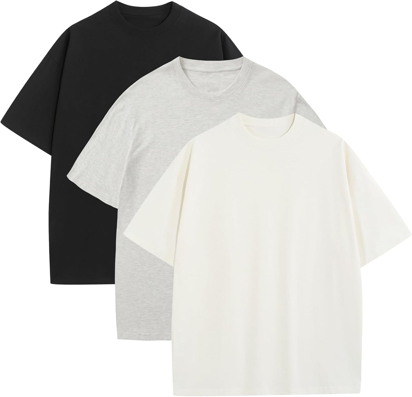 Mens Oversized T-Shirts Fashion Loose Fit Crewneck Tshirt Streetwear Heavyweight Short Sleeve Tee Shirt Gym Workout Tops