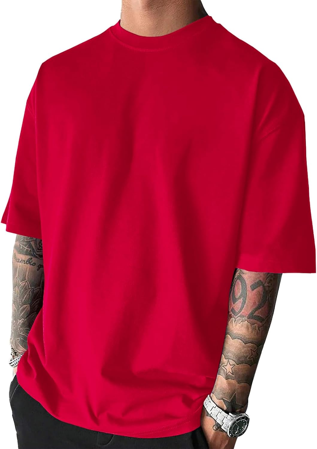 Men's Fashion Oversized Tshirts Workout Short Sleeve T-Shirt Dry Fit Lightweight Crewneck Tee Tops