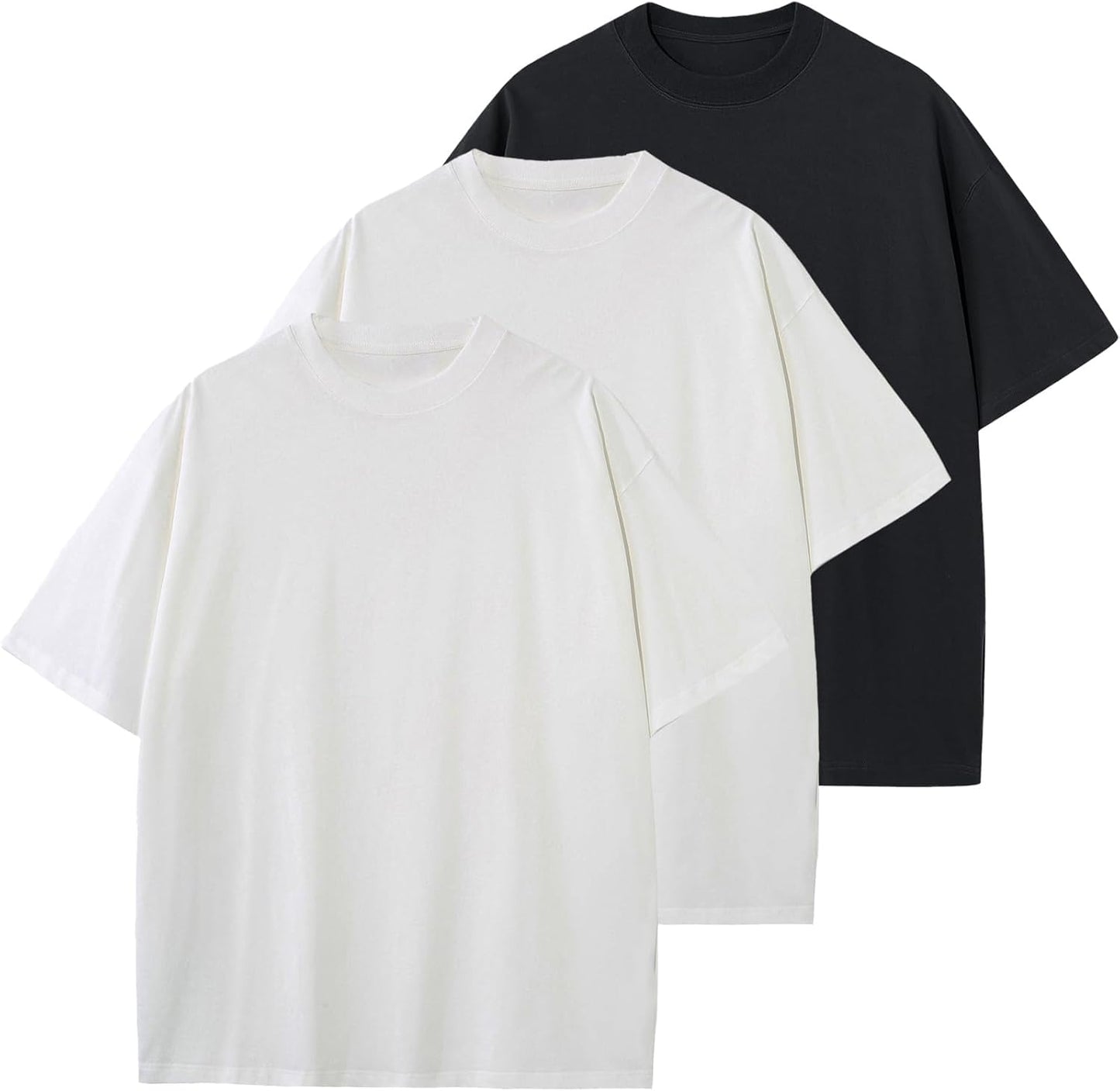 Mens Oversized T-Shirts Fashion Loose Fit Crewneck Tshirt Streetwear Heavyweight Short Sleeve Tee Shirt Gym Workout Tops