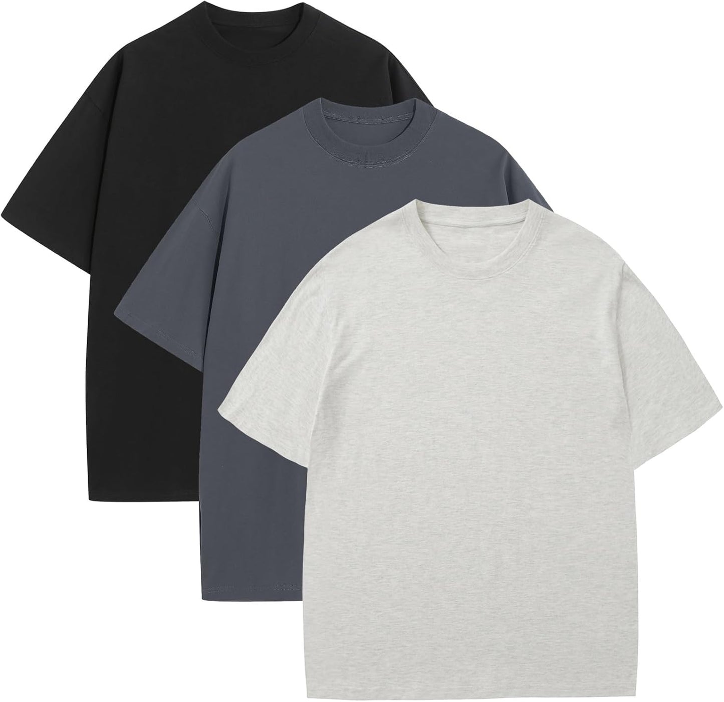 Mens Oversized T-Shirts Fashion Loose Fit Crewneck Tshirt Streetwear Heavyweight Short Sleeve Tee Shirt Gym Workout Tops