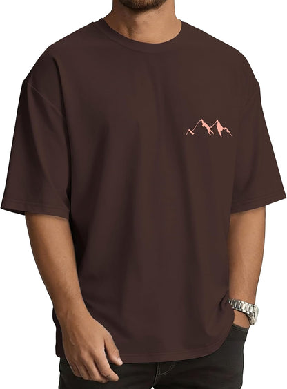 rosemia Oversized Tshirts for Men Crewneck Graphic Tees Basic Short Sleeve Loose Fit Tops