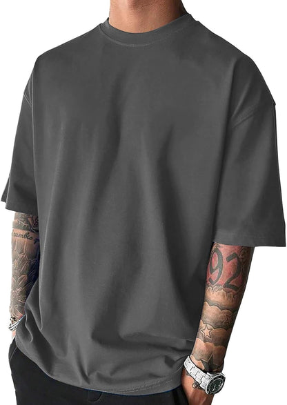Men's Fashion Oversized Tshirts Workout Short Sleeve T-Shirt Dry Fit Lightweight Crewneck Tee Tops