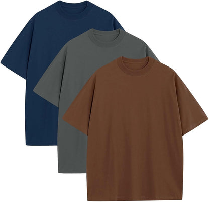 Mens Oversized T-Shirts Fashion Loose Fit Crewneck Tshirt Streetwear Heavyweight Short Sleeve Tee Shirt Gym Workout Tops
