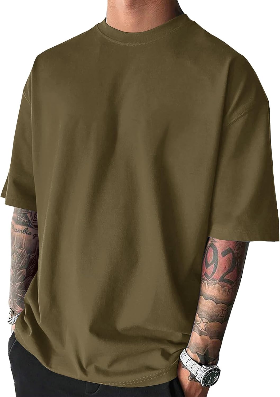 Men's Fashion Oversized Tshirts Workout Short Sleeve T-Shirt Dry Fit Lightweight Crewneck Tee Tops
