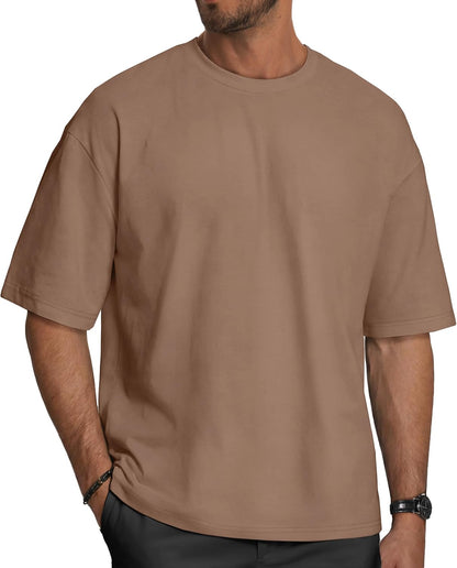 rosemia Oversized Tshirts for Men Crewneck Graphic Tees Basic Short Sleeve Loose Fit Tops