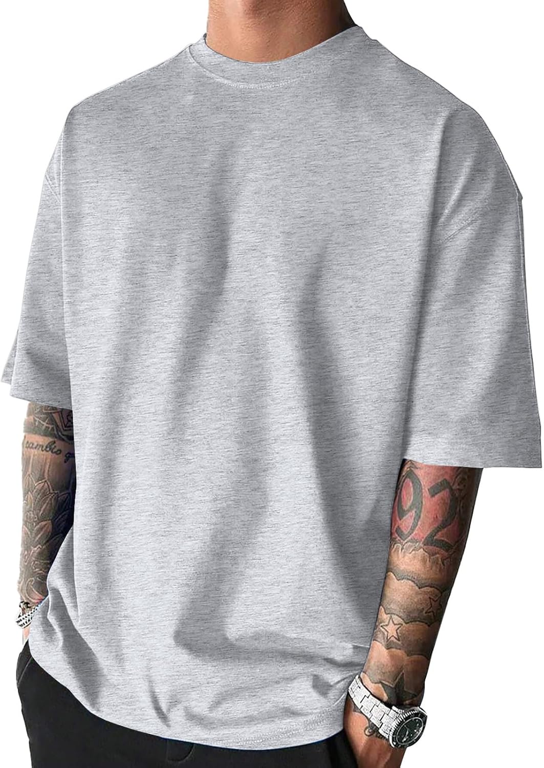 Men's Fashion Oversized Tshirts Workout Short Sleeve T-Shirt Dry Fit Lightweight Crewneck Tee Tops