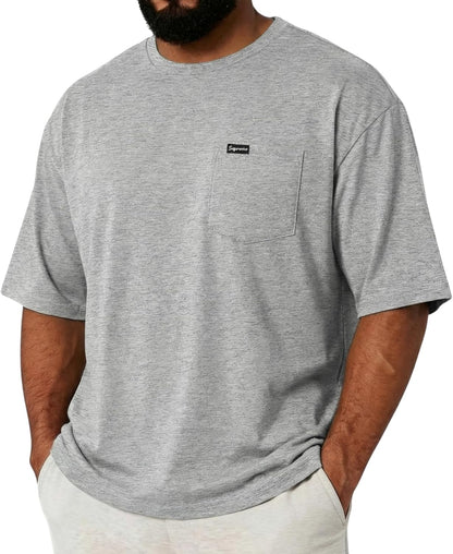 Opomelo Men's Fashion Short Sleeve T-Shirts Oversized Workout Tshirts Loose Fit Crew Neck Casual Tee Shirts with Pocket