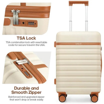 20" Carry On Suitcase, 3-Piece Luggage Set (24&28 inch sizes are not suitable for carry-on)& Travel Backpack, PC Hardside Spinner Luggage with TSA Lock, YKK Zipper, Lightweight Durable Suitcase for Men and Women Hard Shell Luggage