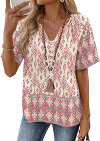White Pink Geometric Patterns