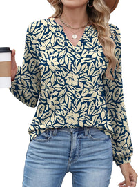 Navy Blue Apricot Floral
