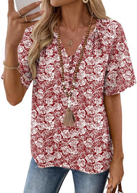 Wine Red White Floral