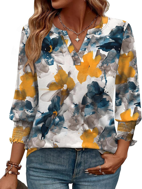 WIHOLL 3/4 Length Sleeve Womens Tops Summer Shirts Spring Vacation Outfits Dressy Casual Trendy Fall S-3XL