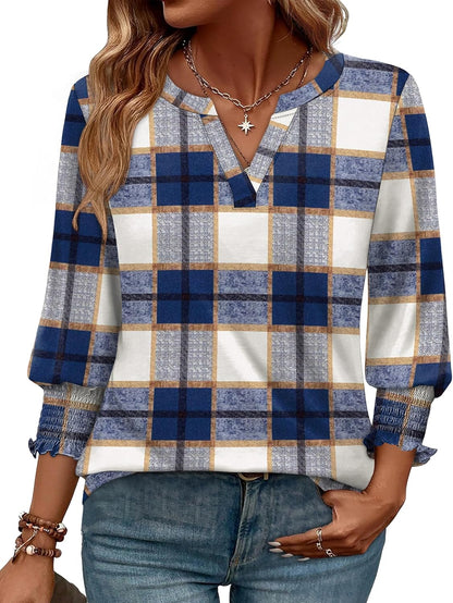 WIHOLL 3/4 Length Sleeve Womens Tops Summer Shirts Spring Vacation Outfits Dressy Casual Trendy Fall S-3XL