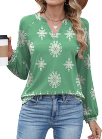 Green White Floral