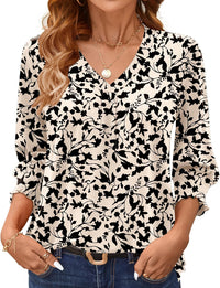 Apricot Black Floral