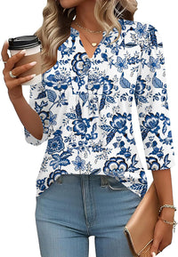Blue and White Porcelain Floral