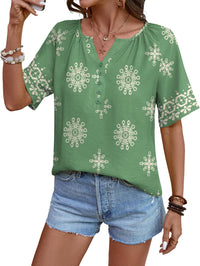 A-green White Floral
