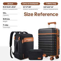 Black 3pcs set 28inch