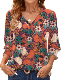 Purple Orange Floral
