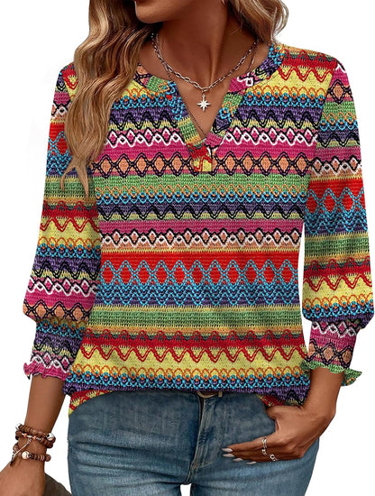WIHOLL 3/4 Length Sleeve Womens Tops Summer Shirts Spring Vacation Outfits Dressy Casual Trendy Fall S-3XL