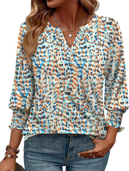 WIHOLL 3/4 Length Sleeve Womens Tops Summer Shirts Spring Vacation Outfits Dressy Casual Trendy Fall S-3XL