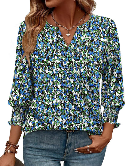 WIHOLL 3/4 Length Sleeve Womens Tops Summer Shirts Spring Vacation Outfits Dressy Casual Trendy Fall S-3XL