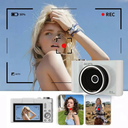 Digital Camera for Photography, Y2K Foldable Screen Portable Vlogging Camera with 32GB SD Card, Wrist Strap, Self Timer, Smooth Video vlogging Camera