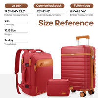 Red 3pcs set 28inch